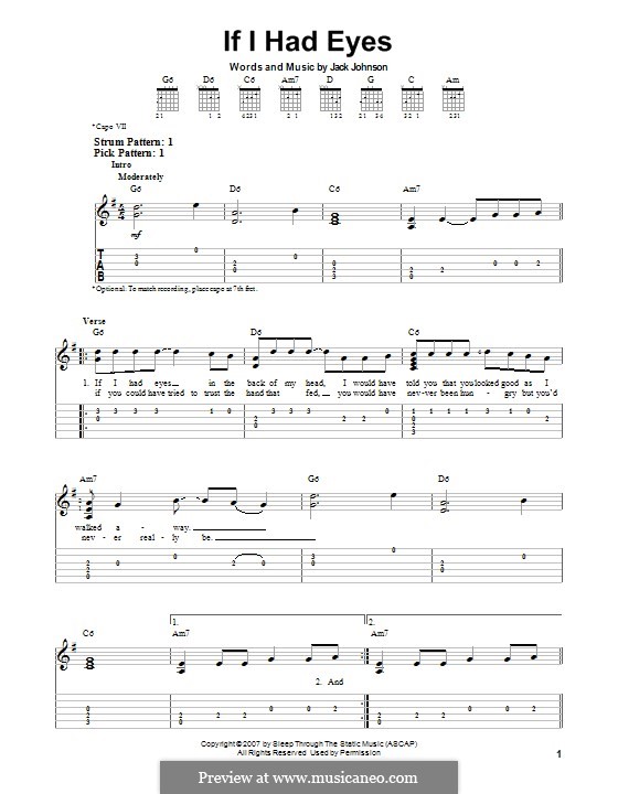 If I Had Eyes by J. Johnson - sheet music on MusicaNeo