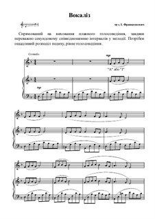 Вокализ by I. Frantseskevich - sheet music on MusicaNeo