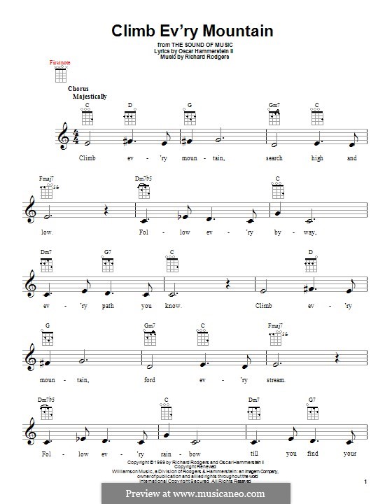 Climb Ev Ry Mountain By R Rodgers Sheet Music On Musicaneo