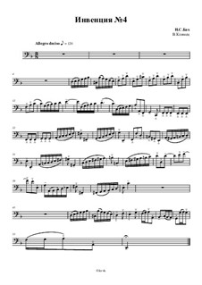 No.4 in D Minor, BWV 775: For string quartet – cello part, Op.50 No.6 by Johann Sebastian Bach