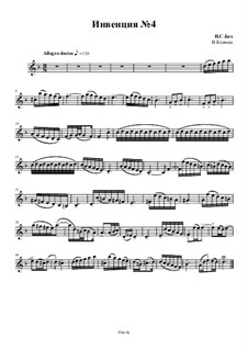 No.4 in D Minor, BWV 775: For string quartet – violin I part, Op.50 No.6 by Johann Sebastian Bach