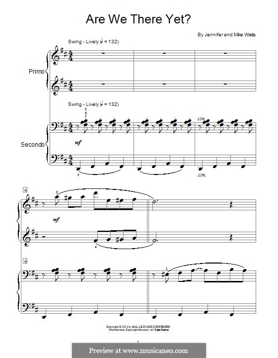 Are We There Yet? By J. Watts, M. Watts - Sheet Music On Musicaneo