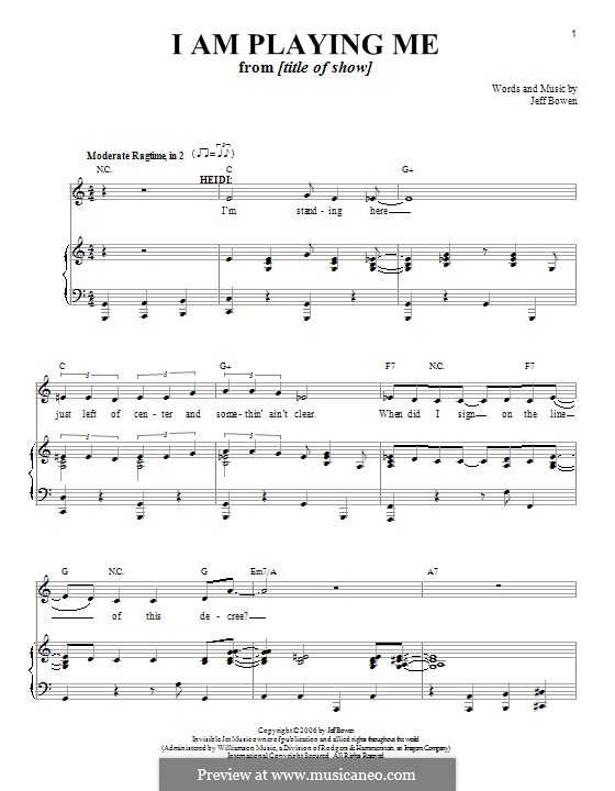 I am Playing Me by J. Bowen - sheet music on MusicaNeo