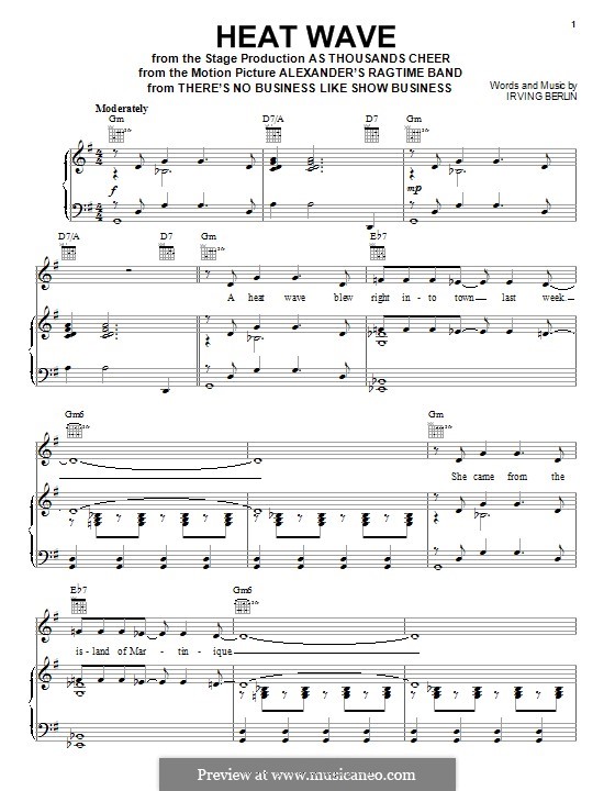 Heat Wave by I. Berlin - sheet music on MusicaNeo