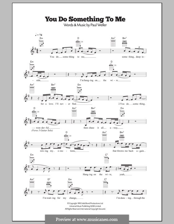 You Do Something to Me by P. Weller - sheet music on MusicaNeo