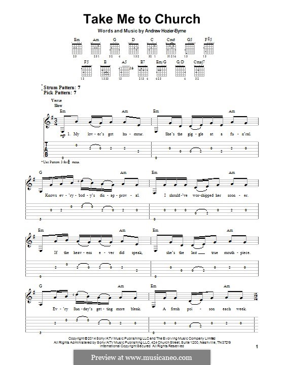 Take Me To Church by A. Hozier-Byrne - sheet music MusicaNeo