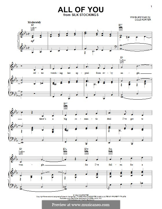 All of You by C. Porter - sheet music on MusicaNeo