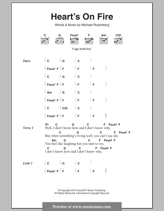 Heart S On Fire Passenger By M Rosenberg Sheet Music On Musicaneo