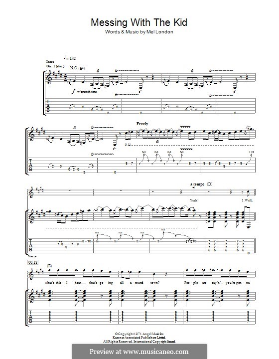 Messin' with the Kid by M. London - sheet music on MusicaNeo