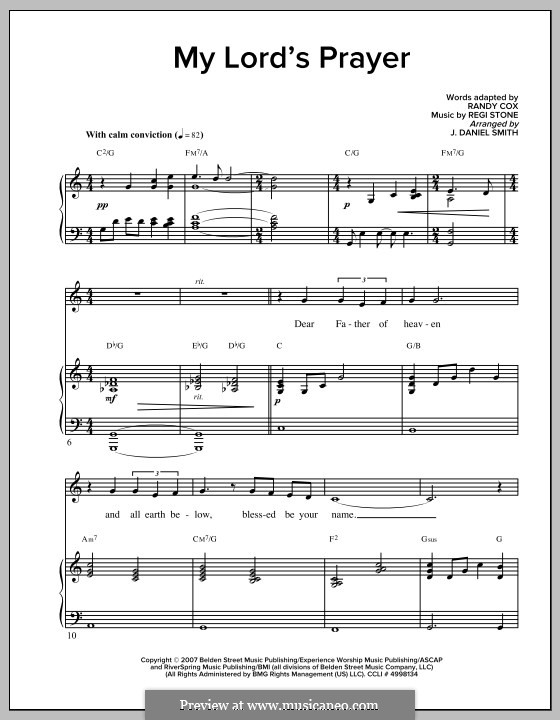 My Lord's Prayer by R. Stone - sheet music on MusicaNeo