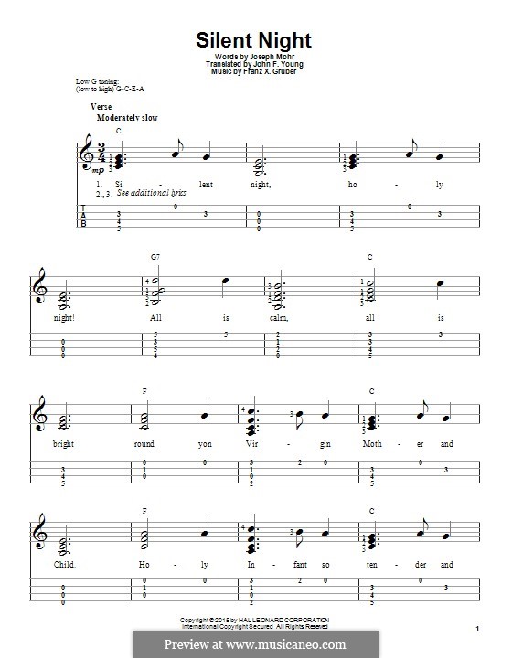 Silent Night (Printable) by F.X. Gruber - sheet music on MusicaNeo