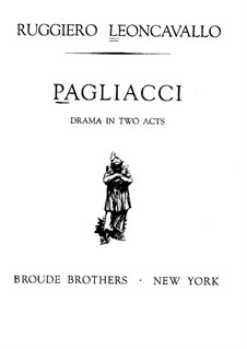 Qual fiamma - Stridono lassu, From 'Pagliacci' sheet music for soprano and  piano