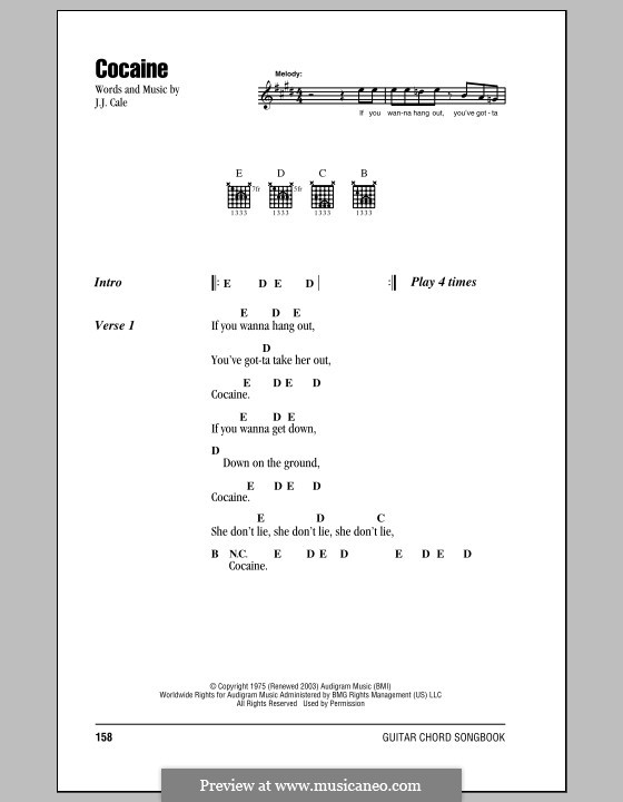 Cocaine Guitar Chords