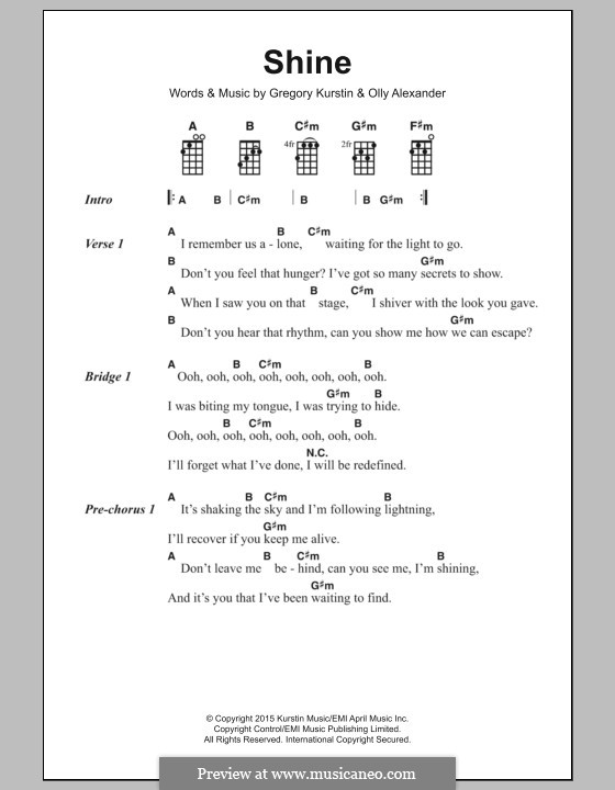 Shine (Years & Years) by G. Kurstin O. Alexander on MusicaNeo