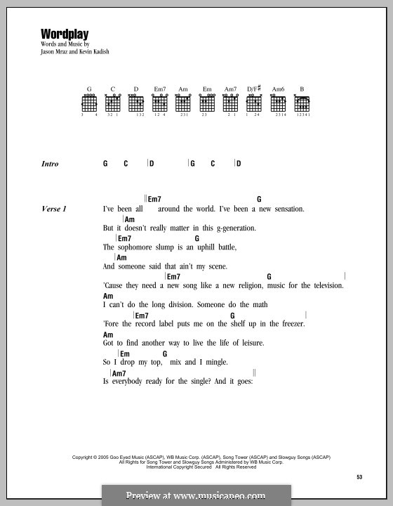 Wordplay by K. Kadish - sheet music on MusicaNeo