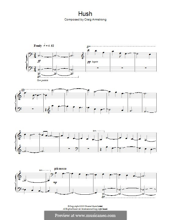 Hush by C. Armstrong - sheet music on MusicaNeo