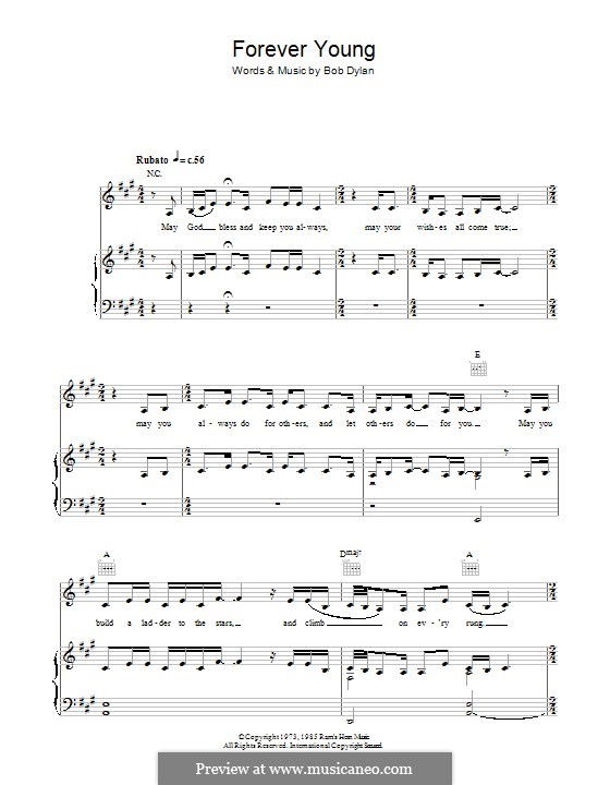 Forever Young I by B. Dylan - sheet music on MusicaNeo