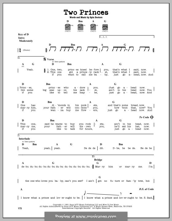 Two Princes by Spin Doctors, A. Comess, C. Barron, E. Schenkman, M ...