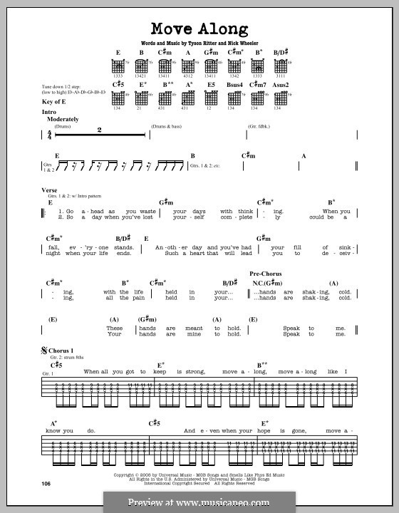 Move Along (The All-American Rejects) by N. Wheeler, T. Ritter on MusicaNeo