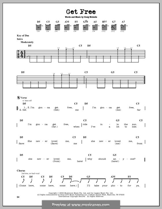 Get Free (The Vines) by C. Nicholls - sheet music on MusicaNeo