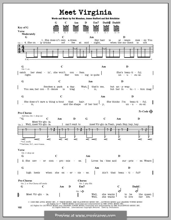 Meet Virginia (Train) by J. Stafford, P. Monahan, S. Underwood on MusicaNeo