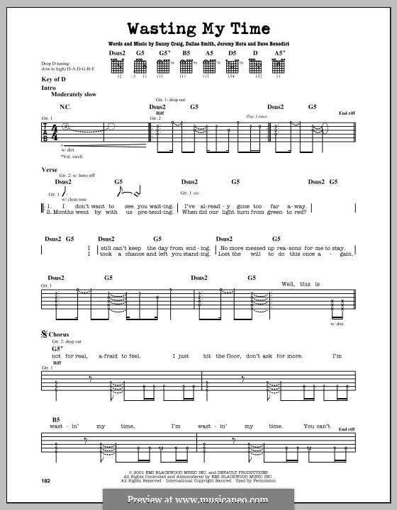 Wasting My Time (Default) by D. Smith, D. Craig, D. Benedict, J. Hora ...