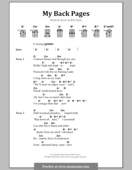 my-back-pages-by-b-dylan-sheet-music-on-musicaneo