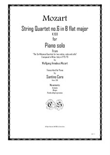 String Quartet No.6 In B Flat Major, K.159 By W.A. Mozart On MusicaNeo