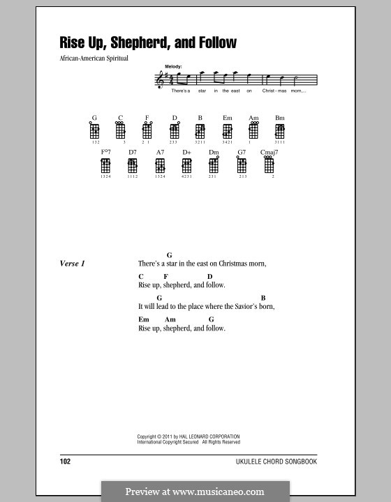 Rise Up, Shepherd, and Follow by folklore - sheet music on MusicaNeo