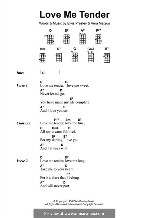 Love Me Tender by V. Matson - sheet music on MusicaNeo