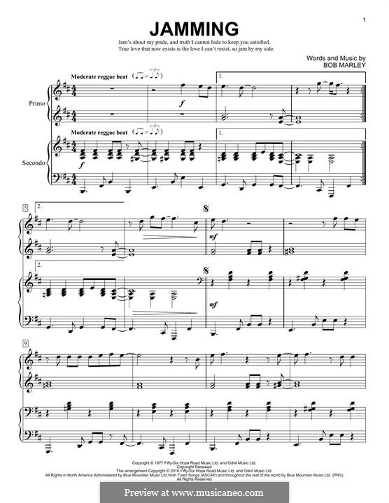 Jamming By B. Marley - Sheet Music On MusicaNeo