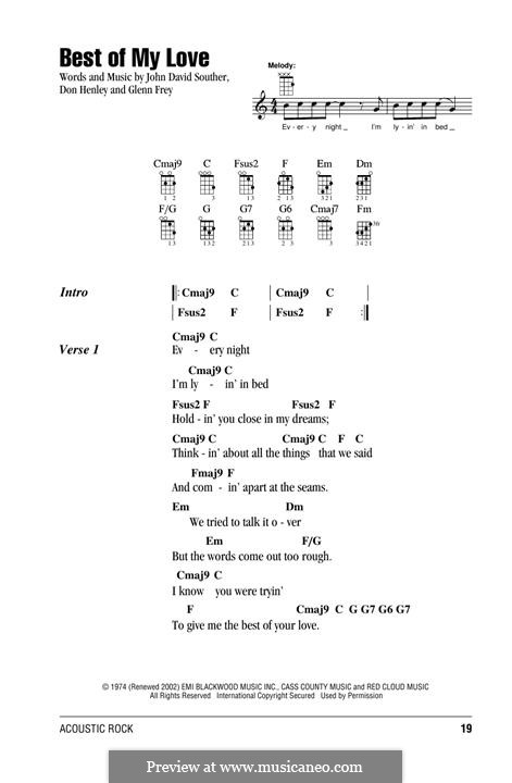 Best of My Love (The Eagles) by D. Henley, G. Frey, J.D. Souther on ...