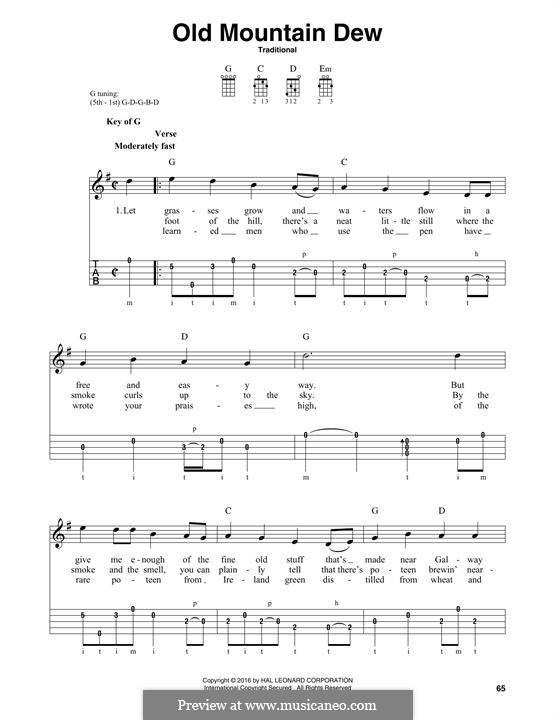 Old Mountain Dew by folklore - sheet music on MusicaNeo