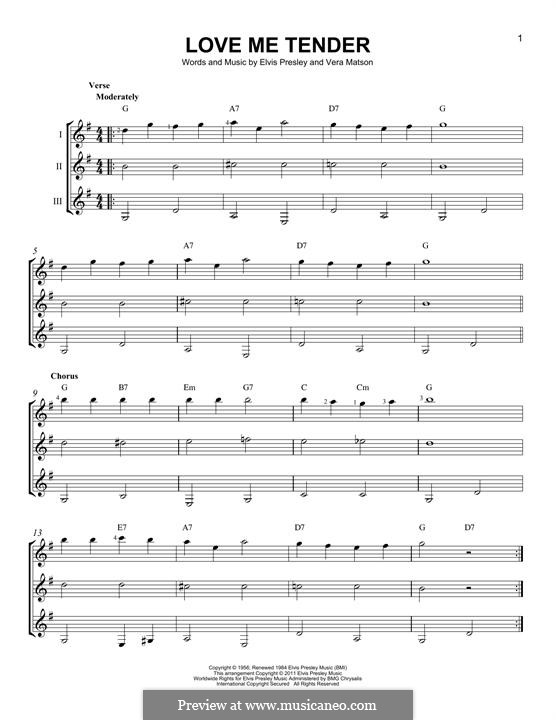 Love Me Tender By V Matson Sheet Music On Musicaneo