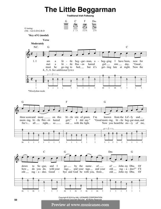 The Little Beggarman by folklore - sheet music on MusicaNeo