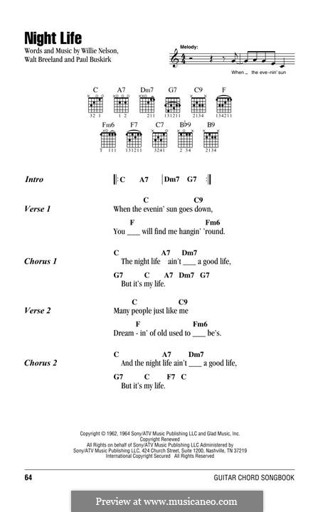 Night Life by P. Buskirk, W. Breeland, W. Nelson - sheet music on MusicaNeo