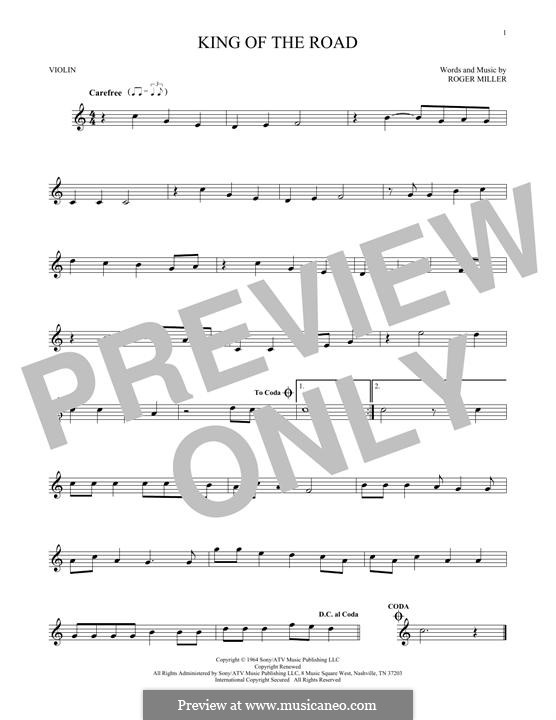 King of the Road by R. Miller - sheet music on MusicaNeo