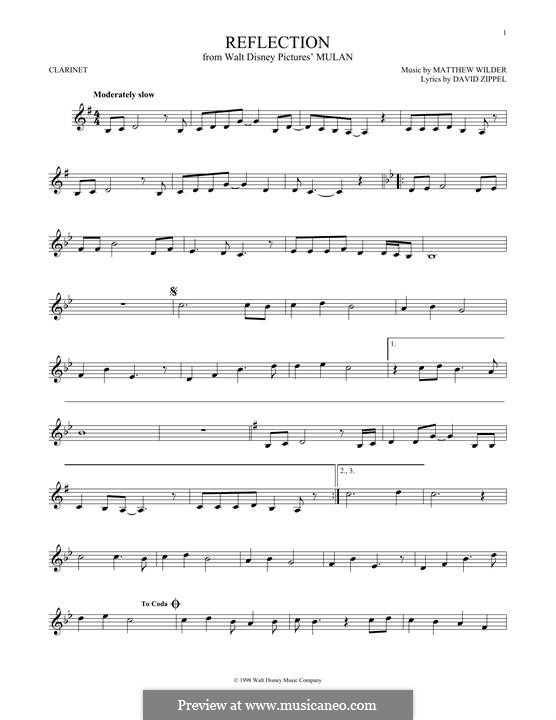 mulan reflection easy piano sheet music free