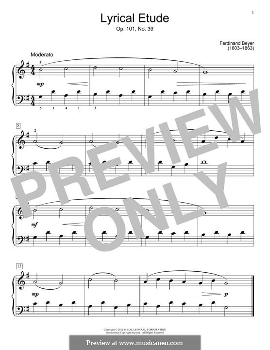 Lyrical Etude by F. Beyer - sheet music on MusicaNeo