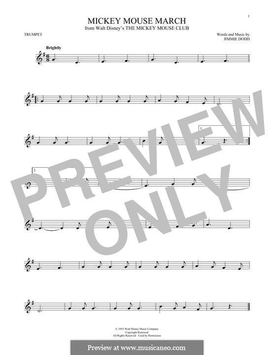 Mickey Mouse March By J Dodd Sheet Music On Musicaneo