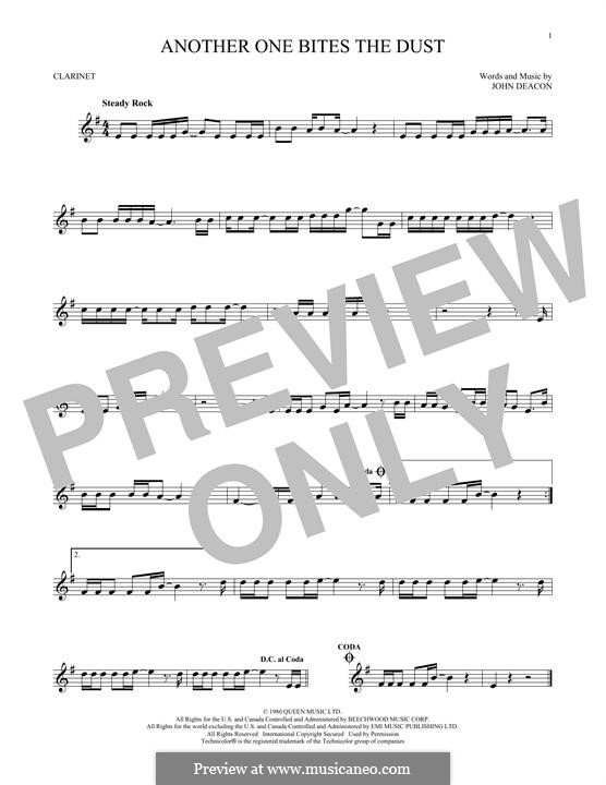 Another One Bites The Dust by Queen - Clarinet Solo - Digital Sheet Music