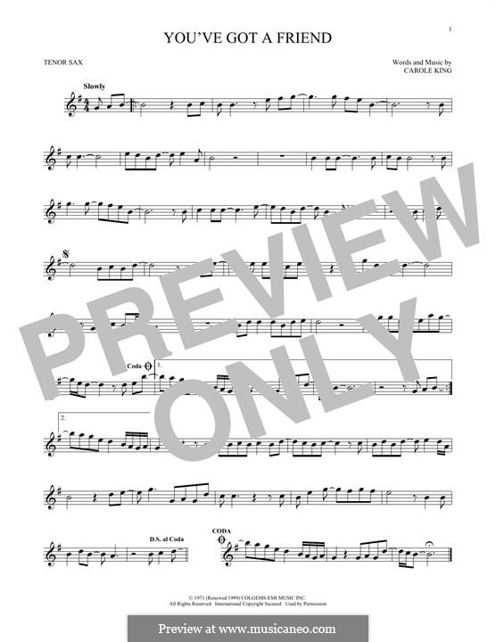You Ve Got A Friend By C King Sheet Music On Musicaneo