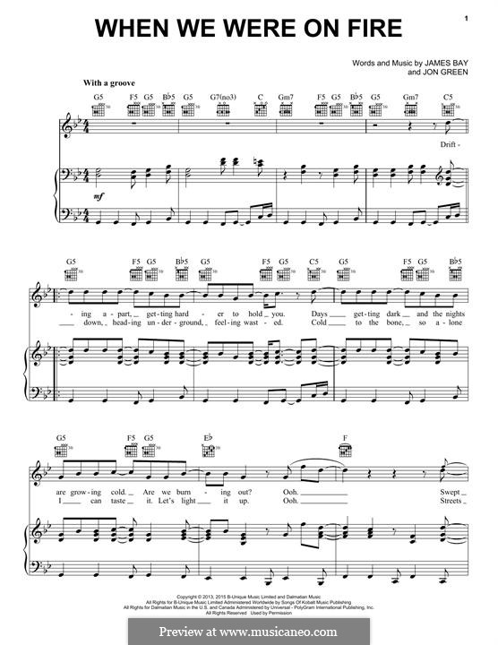 When We Were on Fire by J.W. Green, J. Bay - sheet music on MusicaNeo