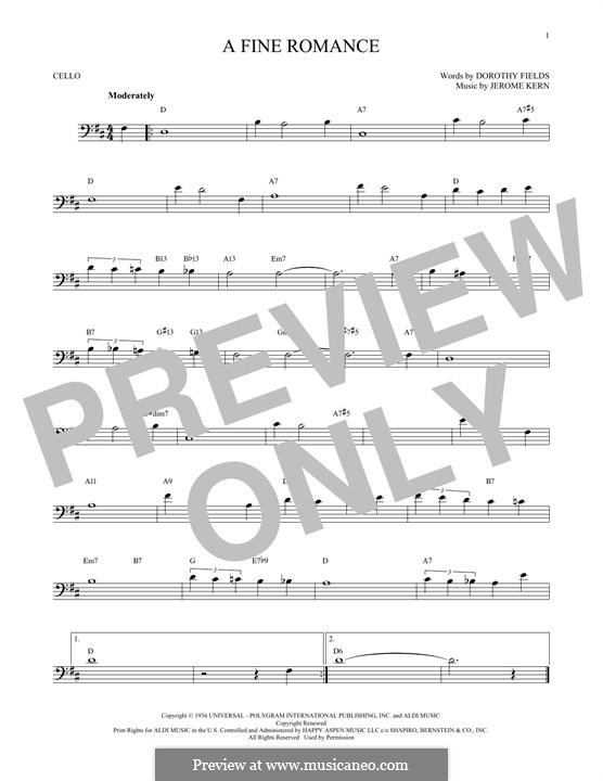 A Fine Romance by J. Kern - sheet music on MusicaNeo