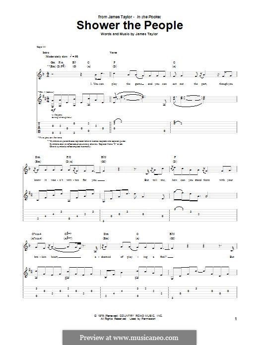 Shower The People By J Taylor Sheet Music On Musicaneo