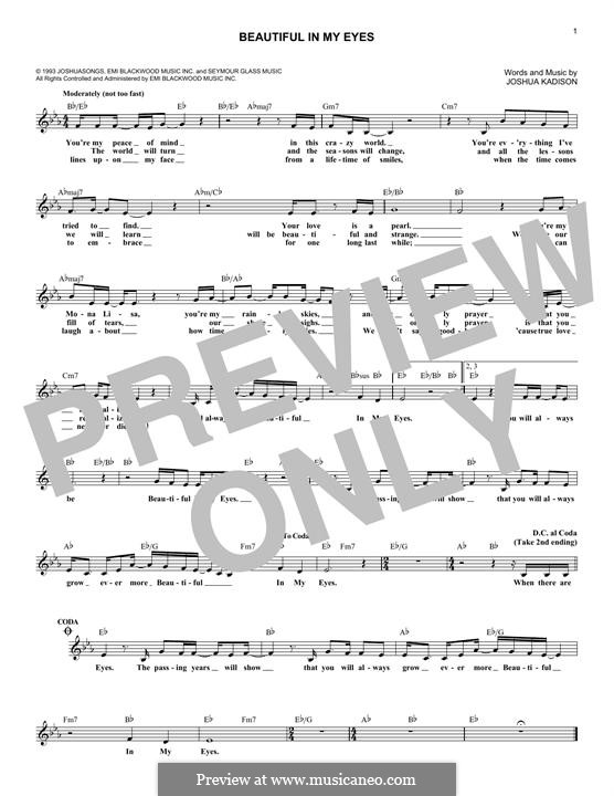 Beautiful in My Eyes by J. Kadison - sheet music on MusicaNeo