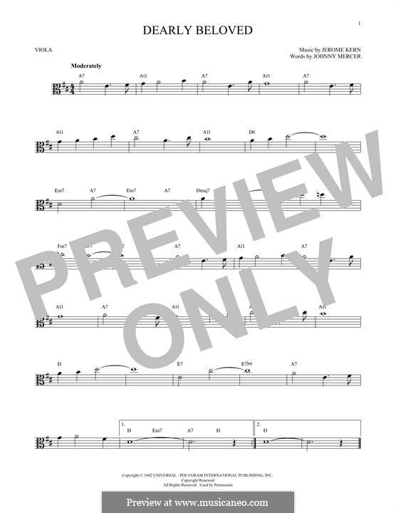 Dearly Beloved by J. Kern - sheet music on MusicaNeo