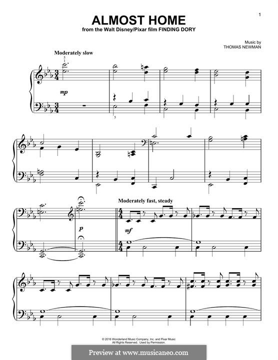 Almost Home by T. Newman - sheet music on MusicaNeo