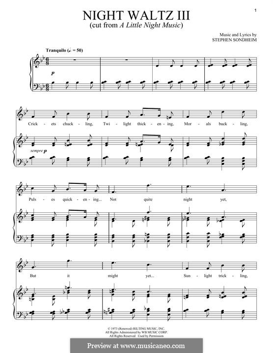 Night Waltz III by S. Sondheim - sheet music on MusicaNeo