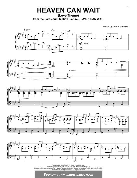 Heaven Can Wait (Lead sheet with lyrics ) Sheet music for Piano (Solo)